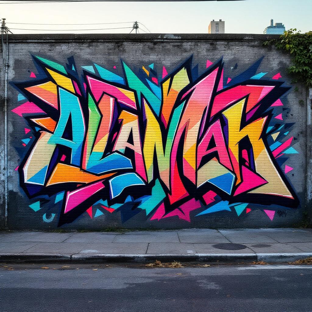 wildstyle art: Alannah. Witness the creative fusion of "Alannah" expressed through wildstyle artistry.