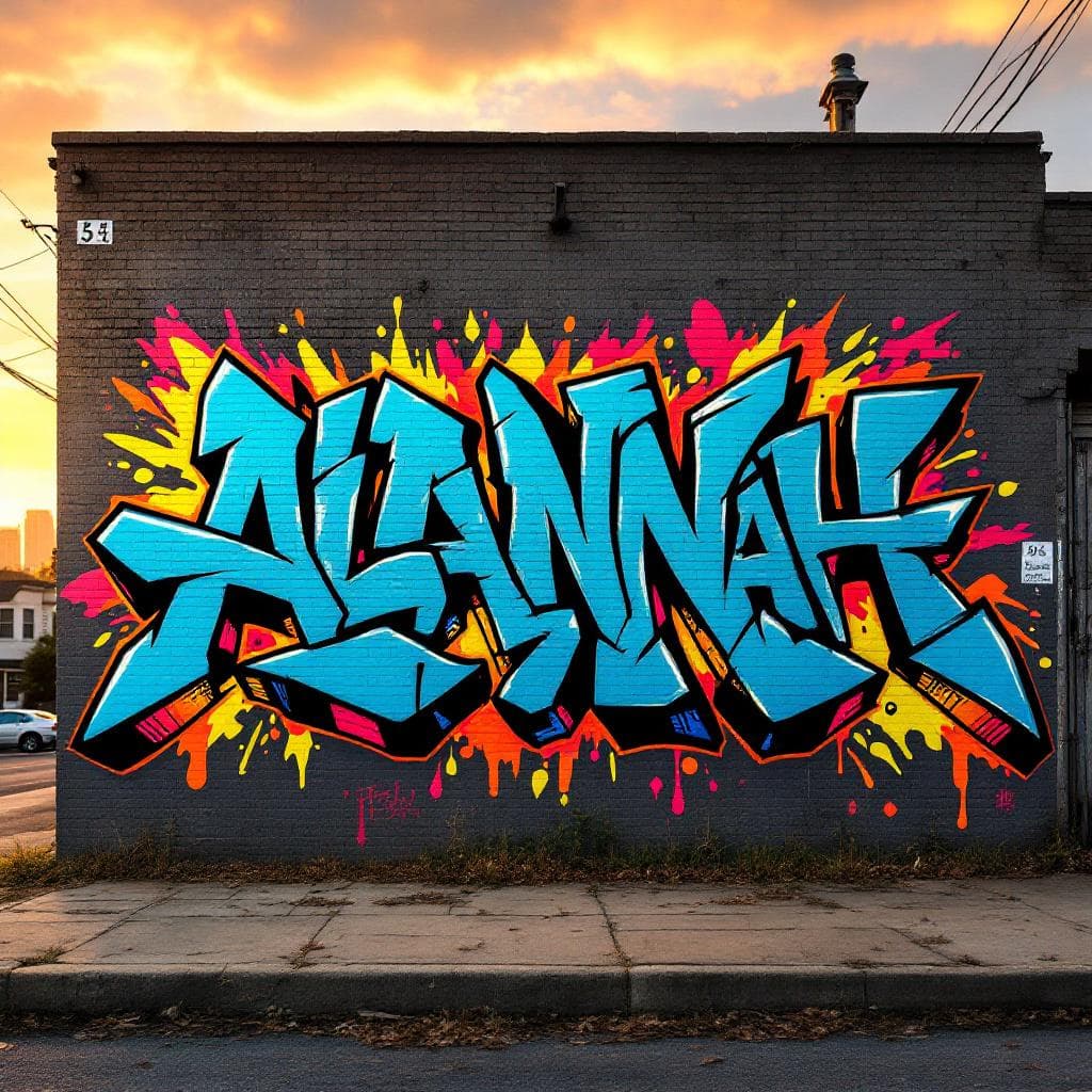 wildstyle art: Alannah. Explore this stunning wildstyle creation that brings "Alannah" to life.