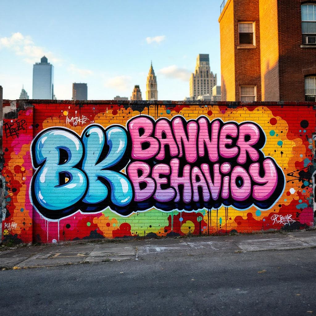 bubble art: BANNER BEHAVIOR. This bubble graffiti piece represents a unique interpretation of "BANNER BEHAVIOR".