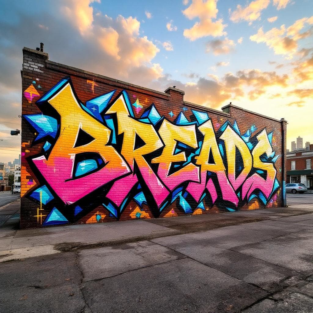 wildstyle art: "bread crumbs". Witness the creative fusion of " "bread crumbs"" expressed through wildstyle artistry.