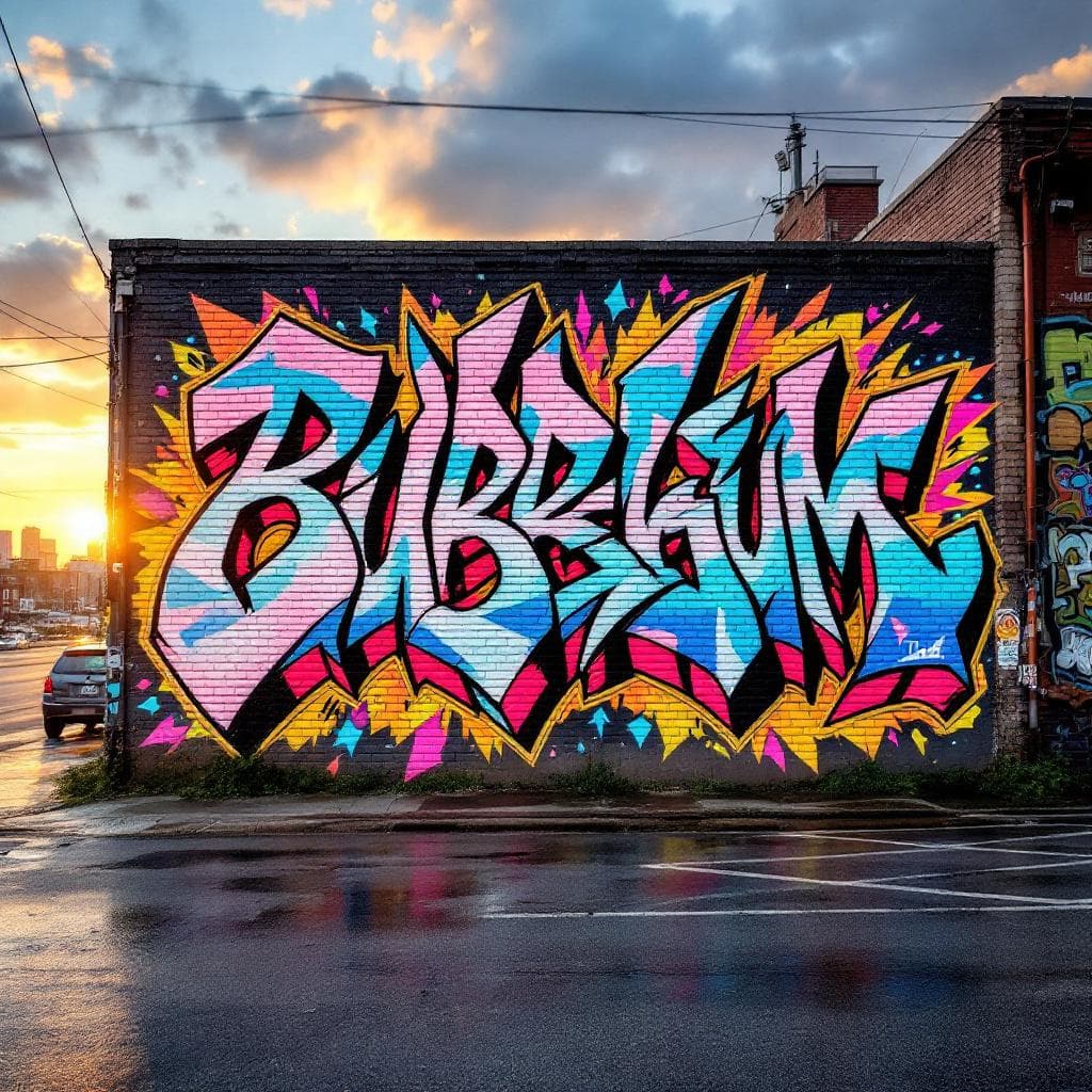 wildstyle art: Bubblegum letters. Experience the bold expression of "Bubblegum letters" in this captivating wildstyle design.