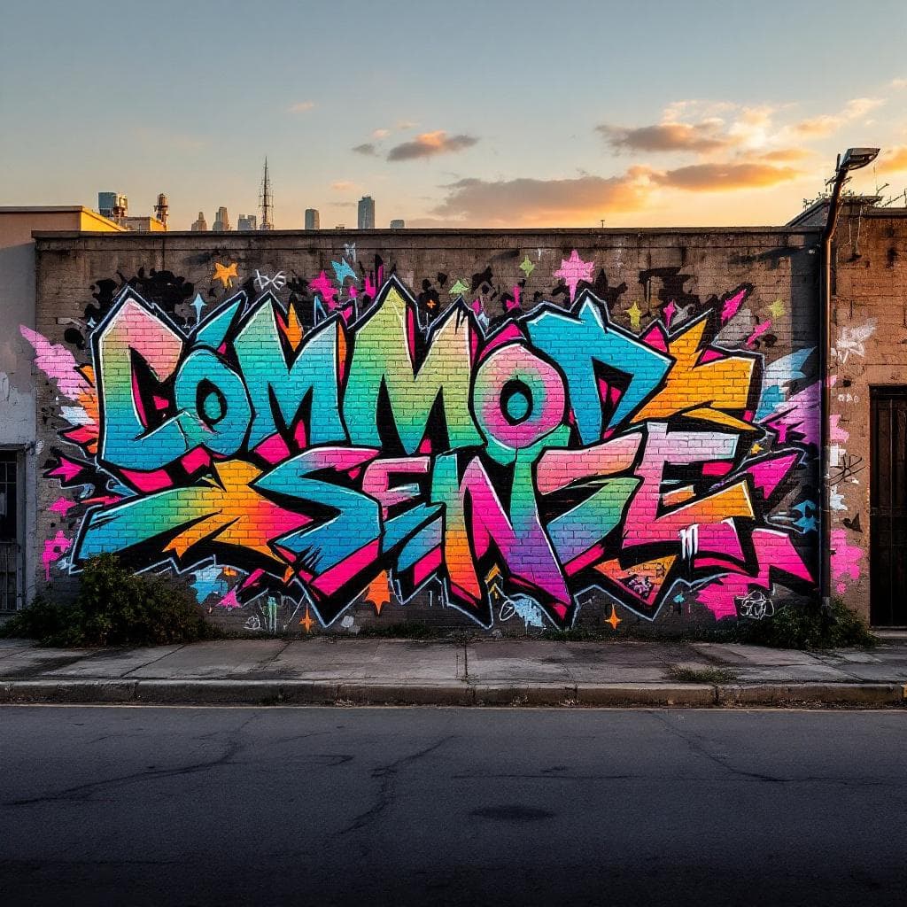 wildstyle art: Common Sense. Explore this stunning wildstyle creation that brings "Common Sense" to life.