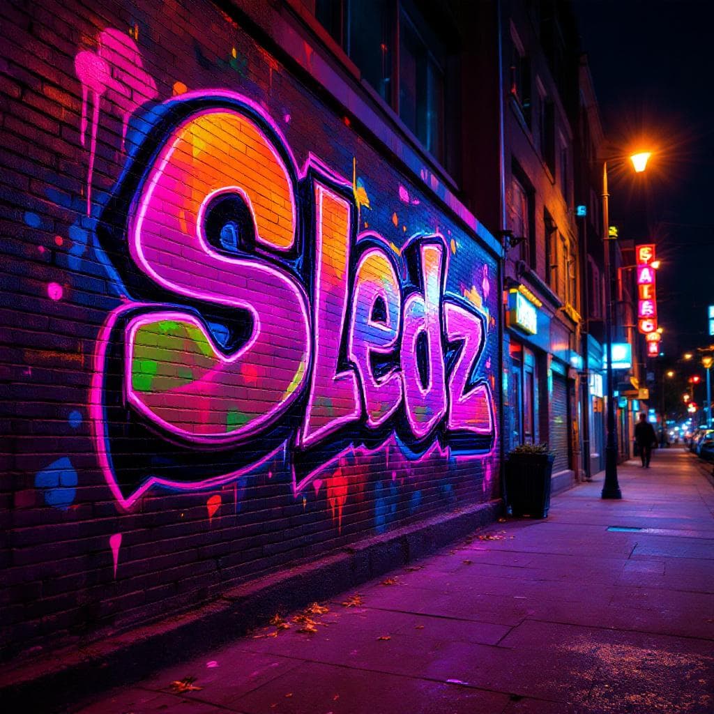 Create a graffiti with the letters "Sledz"
