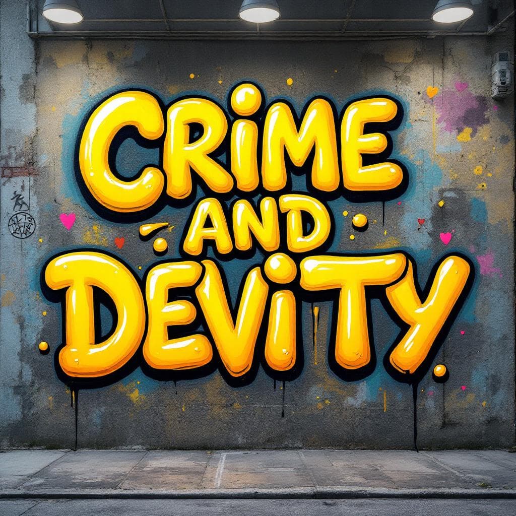 bubble art: CRIME AND DEVIANCE. This bubble graffiti piece represents a unique interpretation of "CRIME AND DEVIANCE".
