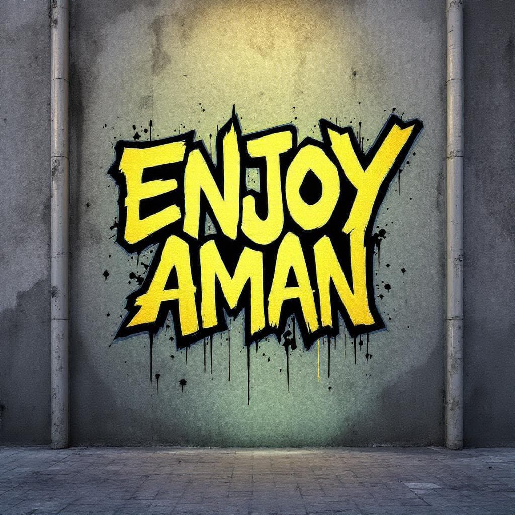 3d-style graffiti: ENJOY AMAN