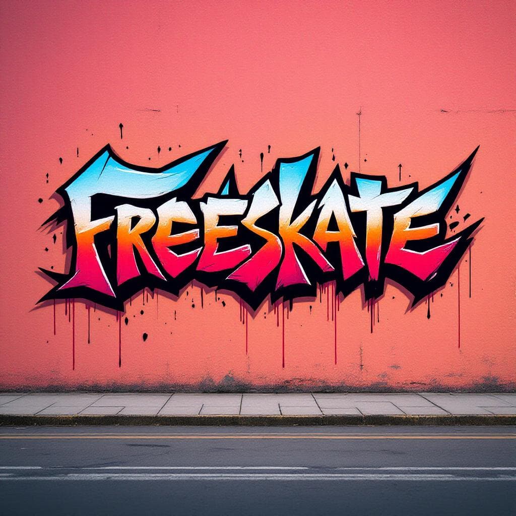 wildstyle art: FREESKATE. Experience the bold expression of "FREESKATE" in this captivating wildstyle design.