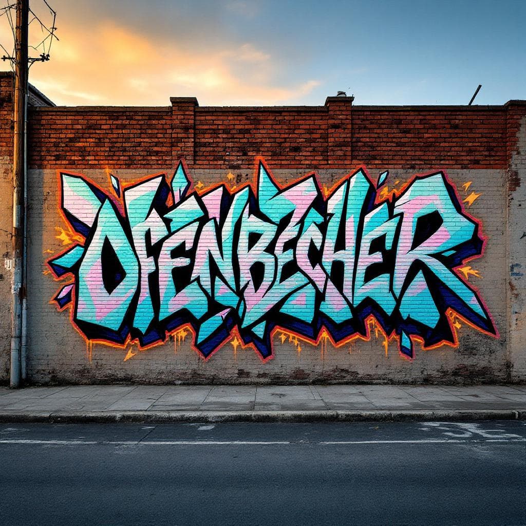 wildstyle art: Graffiti Lettering "Offenbecher". Witness the creative fusion of "Graffiti Lettering "Offenbecher"" expressed through wildstyle artistry.