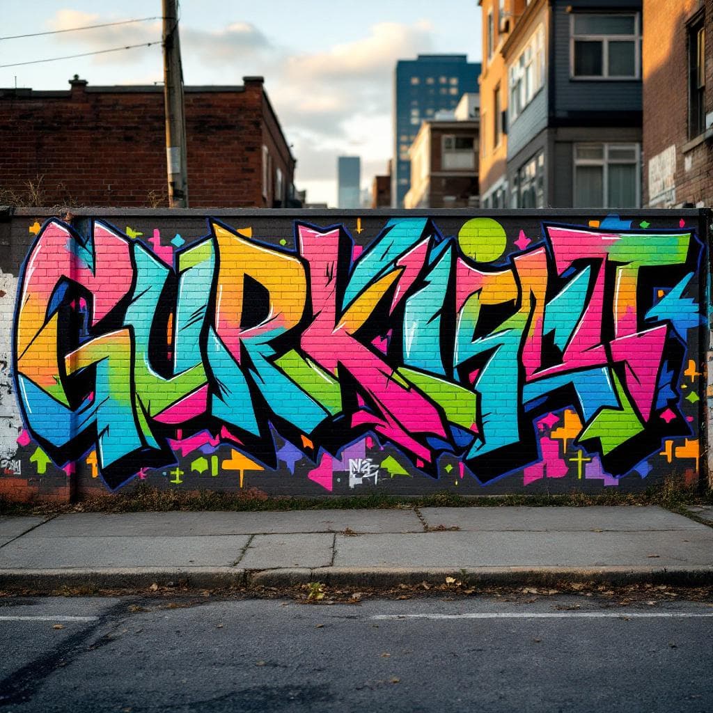 wildstyle art: Gurkirat. Explore this stunning wildstyle creation that brings "Gurkirat" to life.