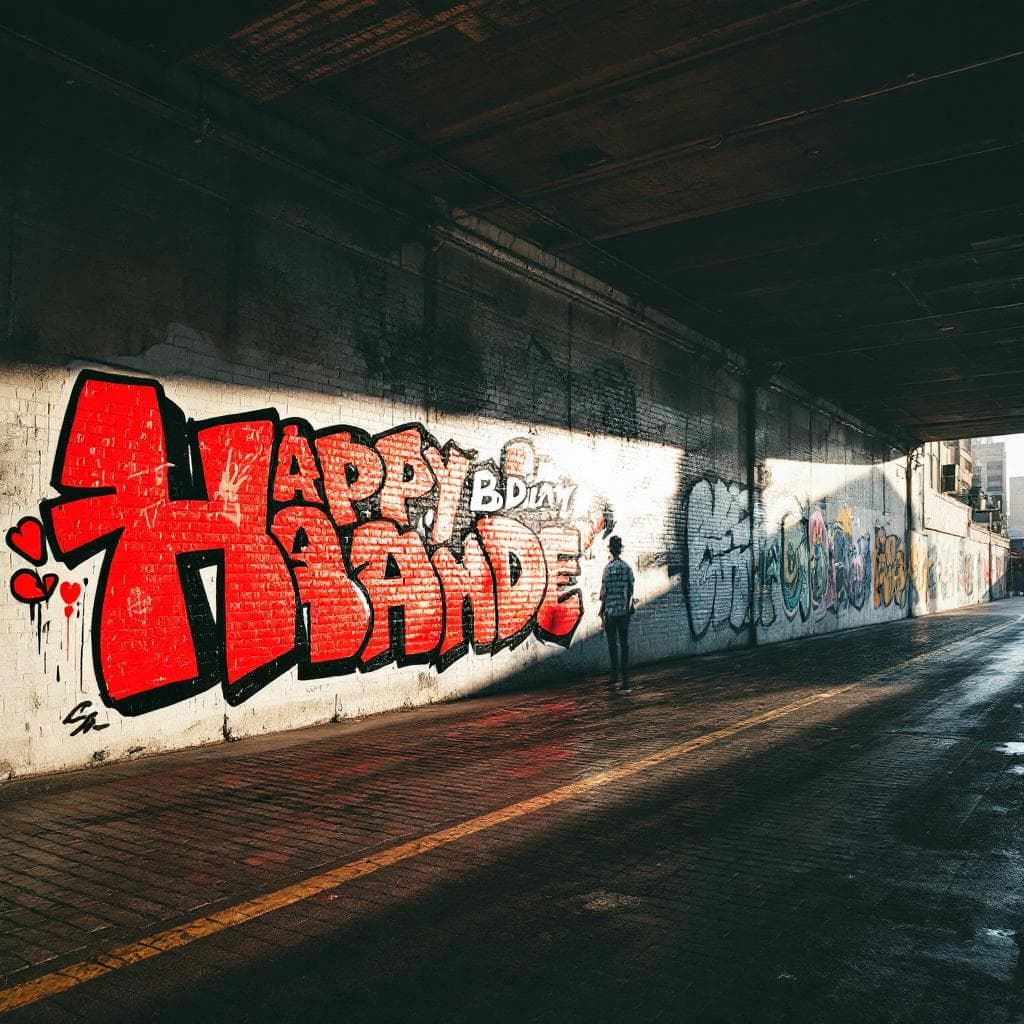 classic art: Happy BDay Hande. This classic graffiti piece represents a unique interpretation of "Happy BDay Hande".