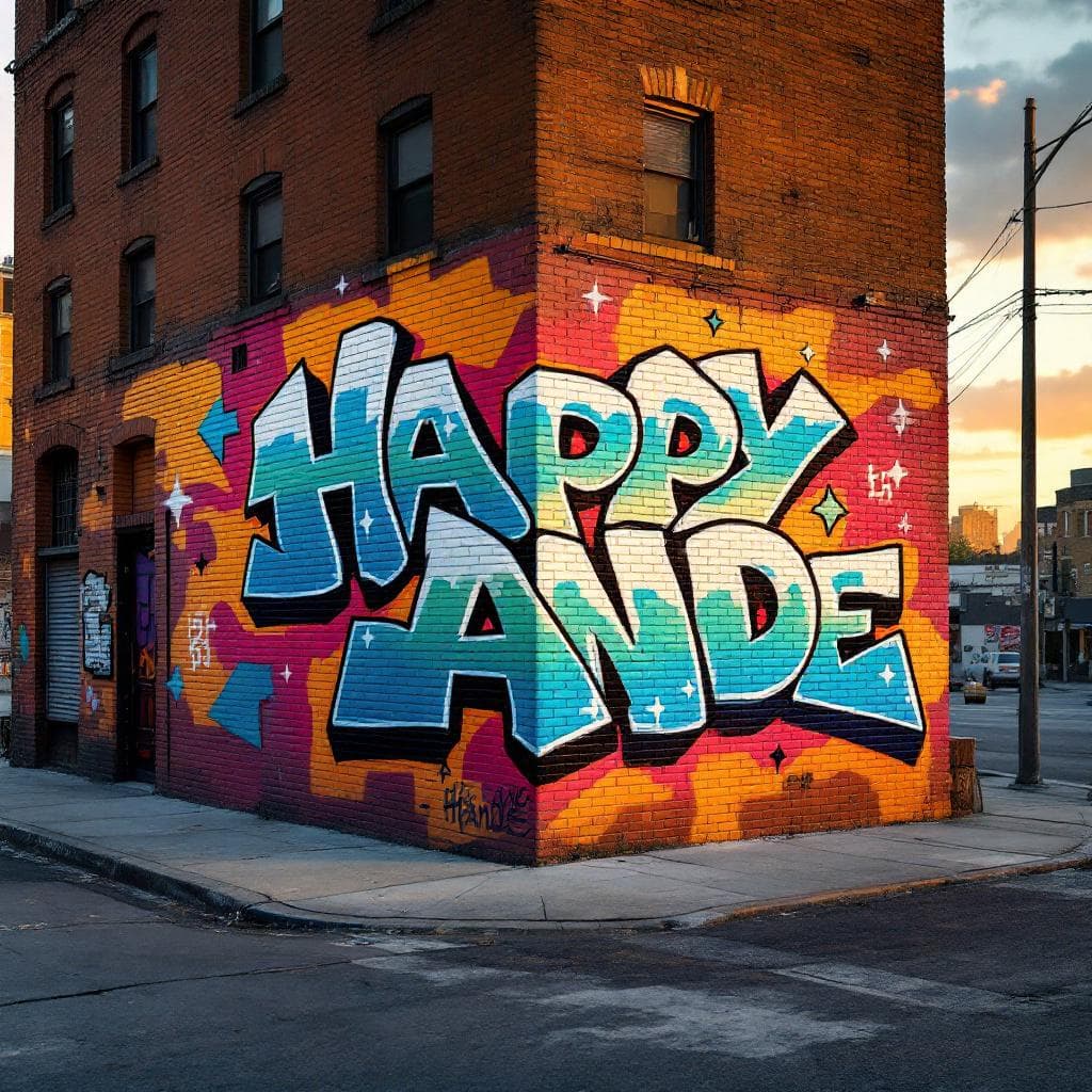 wildstyle art: Happy BDay Hande. Discover the artistic vision behind "Happy BDay Hande" in this wildstyle masterpiece.