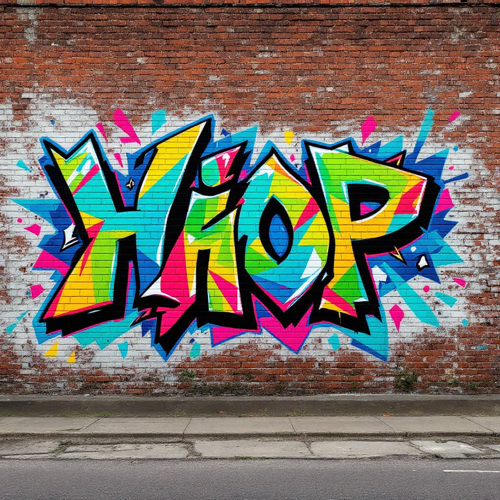 HIP HOP pero el fondo totalmente blanco y no tan colorido