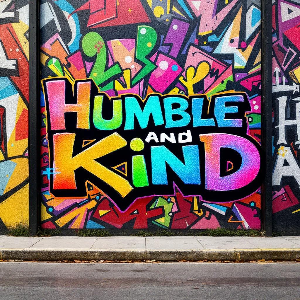 3d-style graffiti: HUMBLE AND KIND