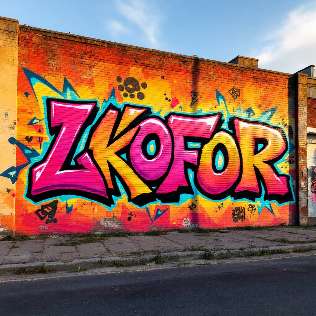 I need the word LKOFOR but I want the L to be over exaugurated same with the r make it not the readible