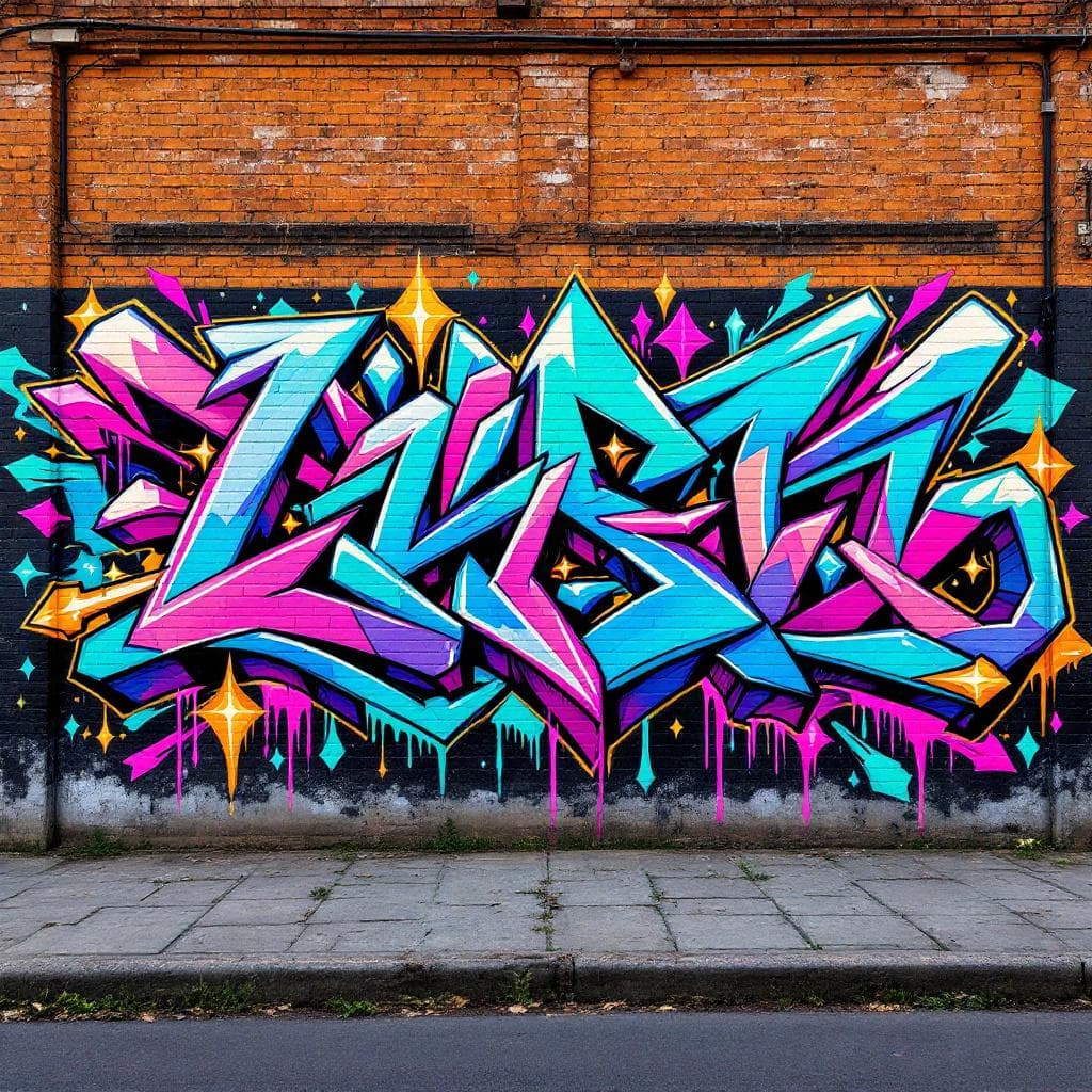 wildstyle art: impressive street with block letters and drips . This wildstyle graffiti piece represents a unique interpretation of "impressive street with block letters and drips ".
