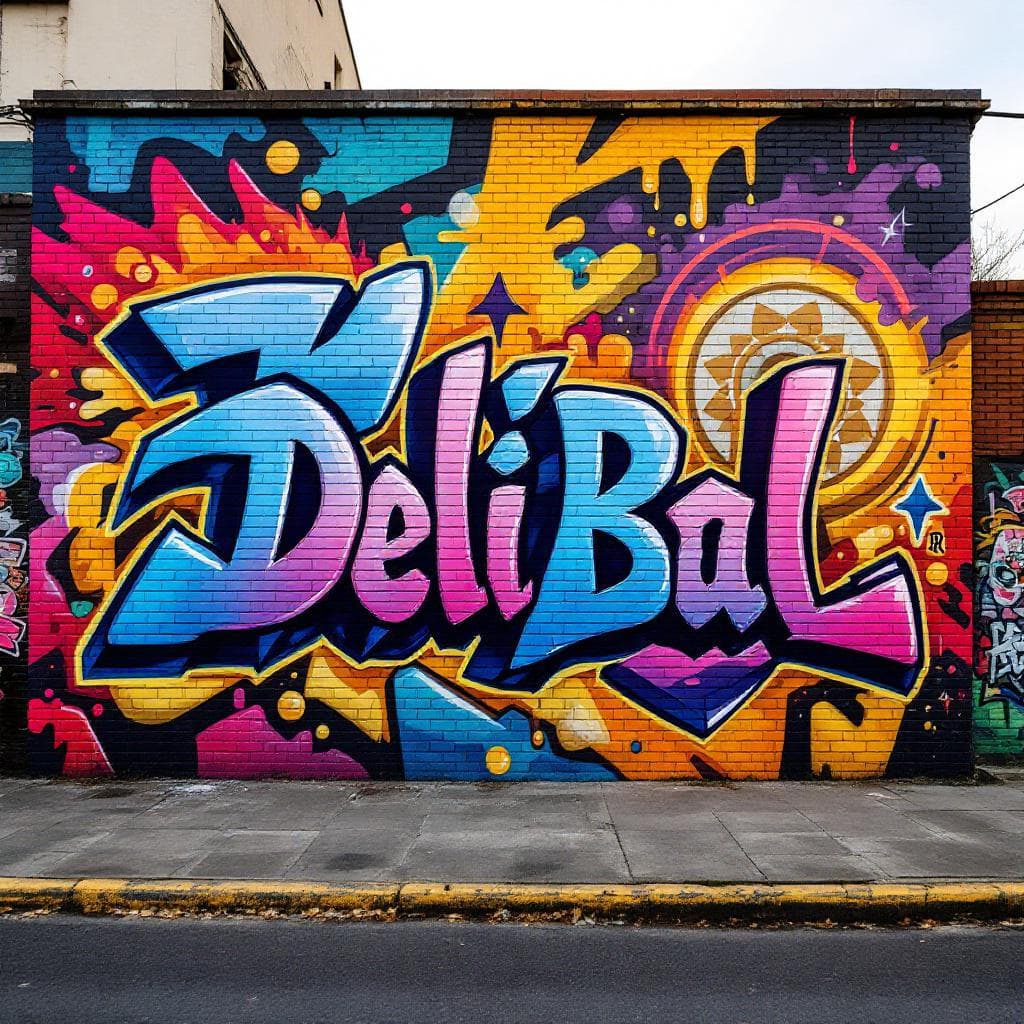 It should look as if honey was used to draw so it should have look of honey and it should say "Deli Bal"