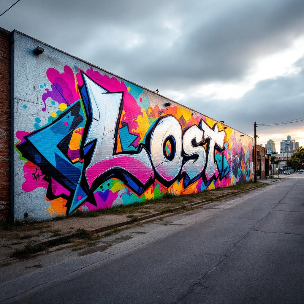 chrome art: Lost. Experience the bold expression of "Lost" in this captivating chrome design.