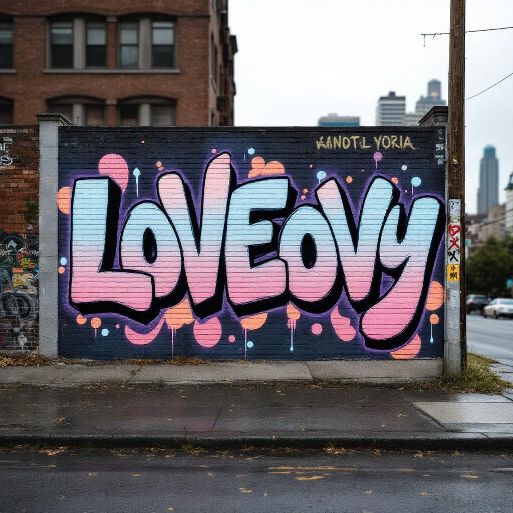 throw-up art: LOVEOVY. This throw-up graffiti piece represents a unique interpretation of "LOVEOVY".