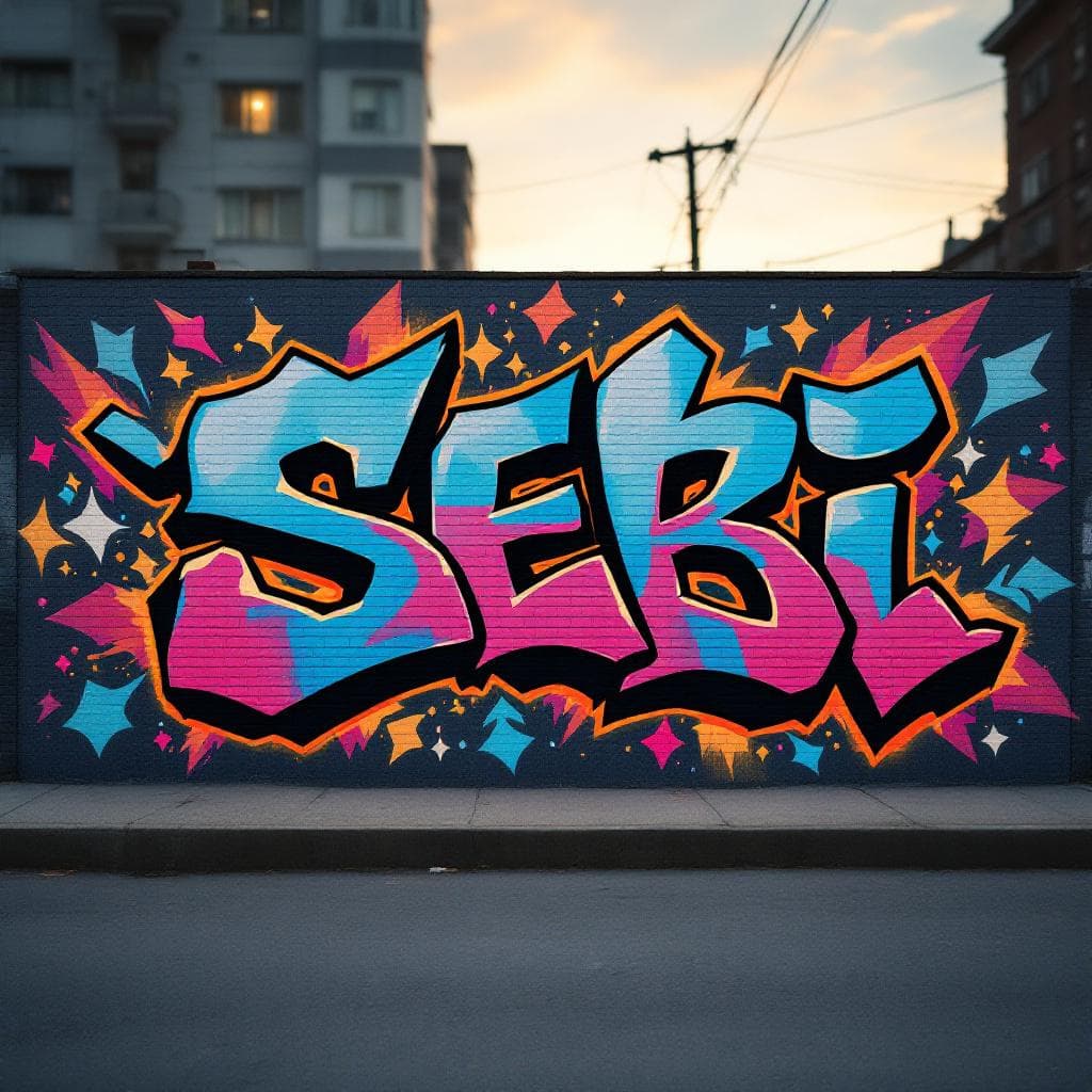 wildstyle art: Make the name Sebi graffiti. Witness the creative fusion of "Make the name Sebi graffiti" expressed through wildstyle artistry.