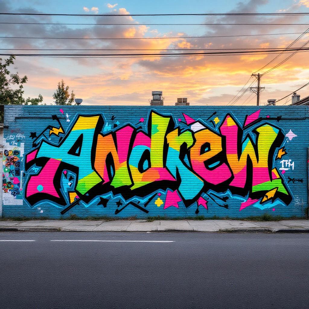 Monochrome with the name Andrew