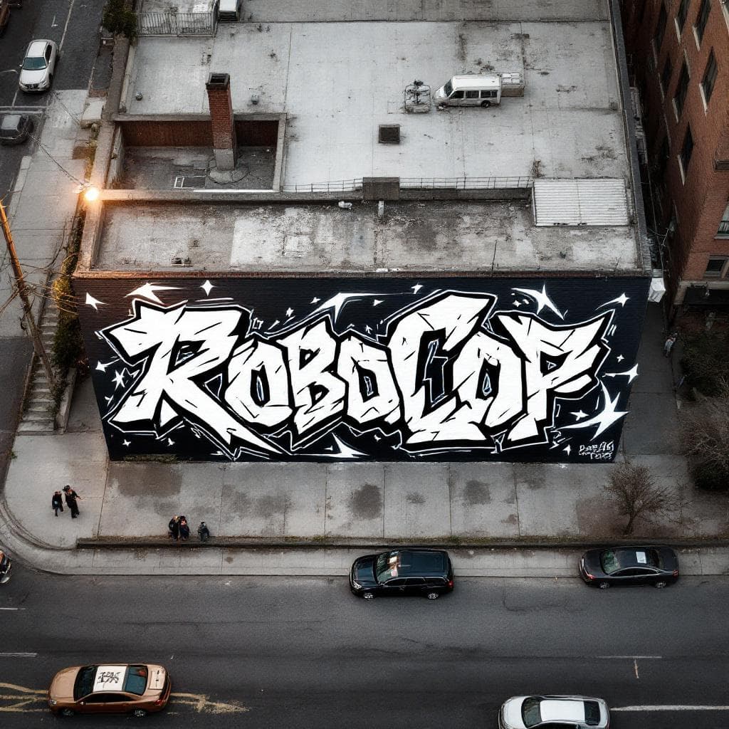 mural with picture Robocop