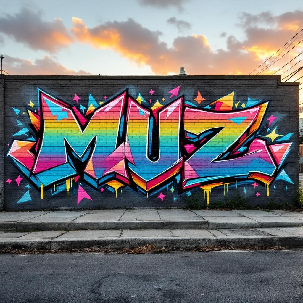wildstyle art: muz. Discover the artistic vision behind "muz" in this wildstyle masterpiece.