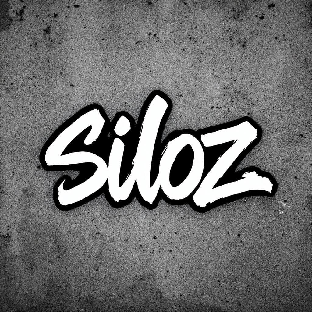 tag art: siloz, in white letters, generated on a full black background . This tag graffiti piece represents a unique interpretation of "siloz, in white letters, generated on a full black background ".