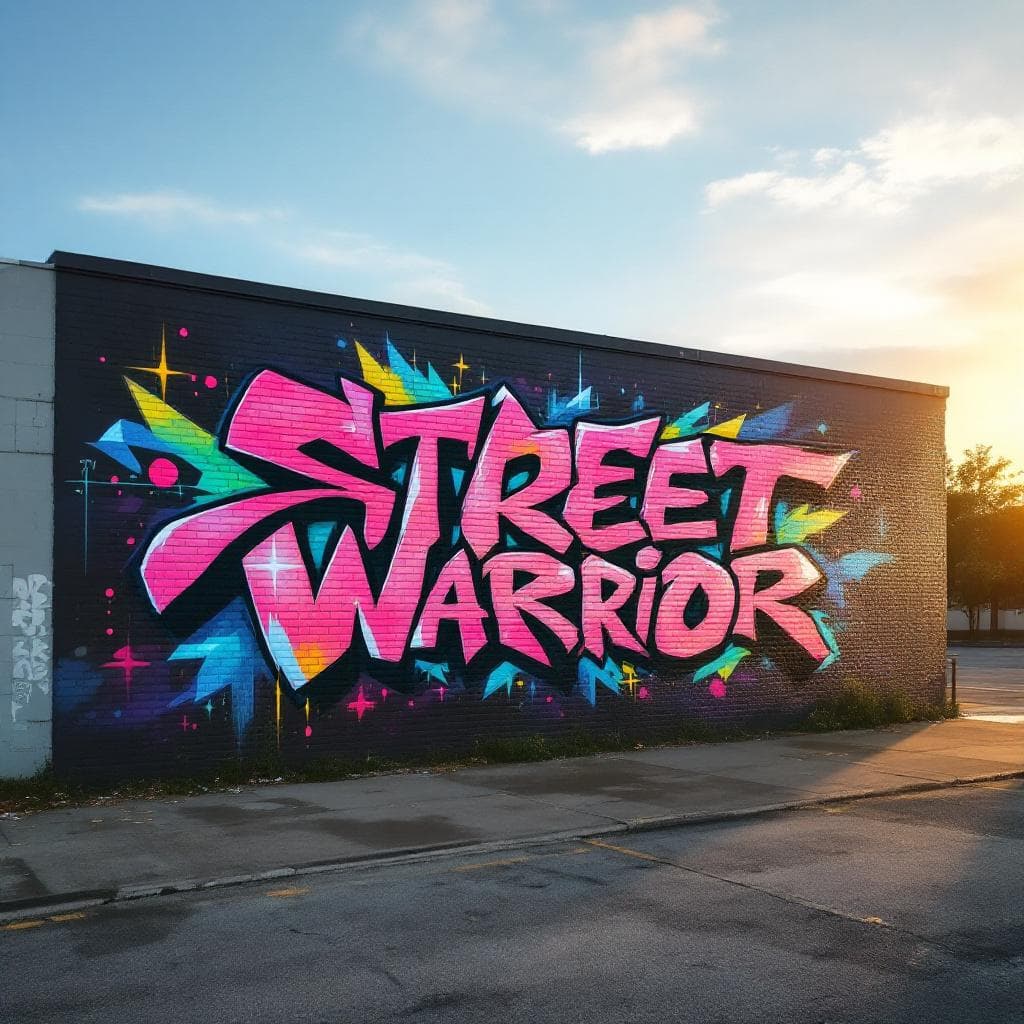 wildstyle art: STREET WARRIOR. Explore this stunning wildstyle creation that brings "STREET WARRIOR" to life.