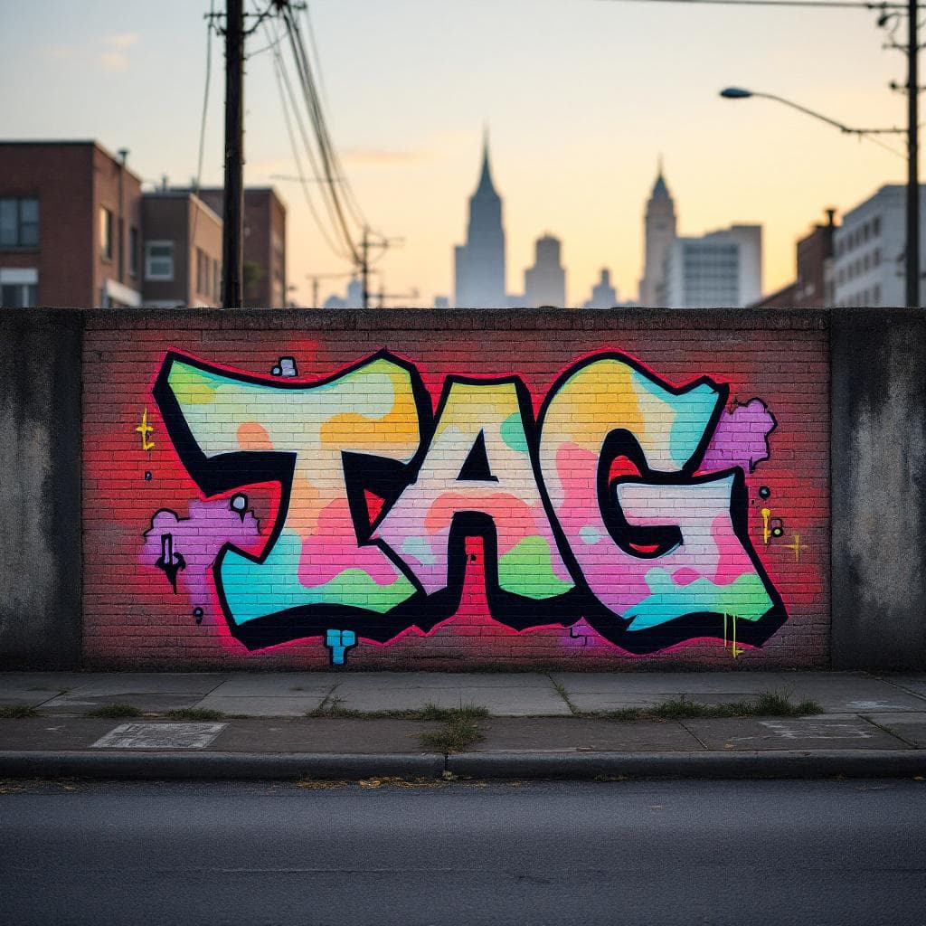simple art: Tag. This simple graffiti piece represents a unique interpretation of "Tag".