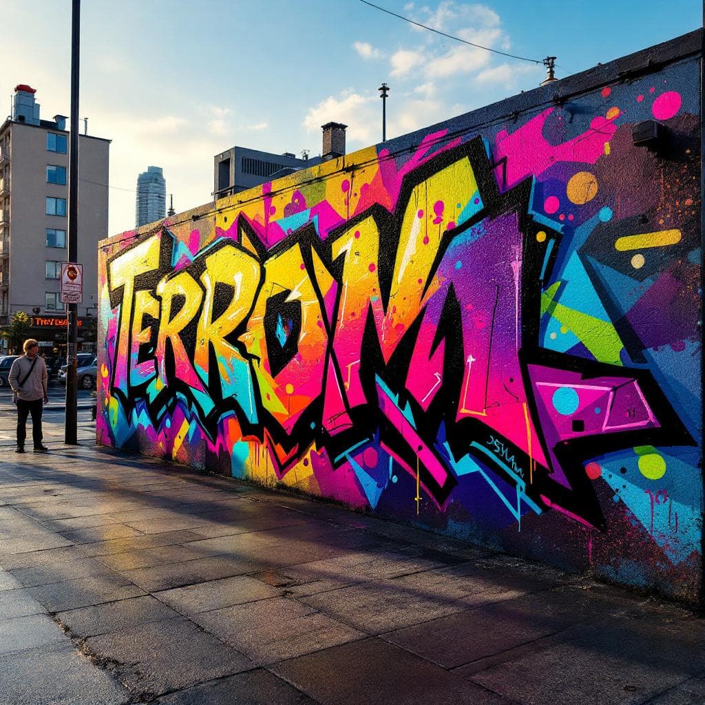 3d-style art: Terraform. This 3d-style graffiti piece represents a unique interpretation of "Terraform".