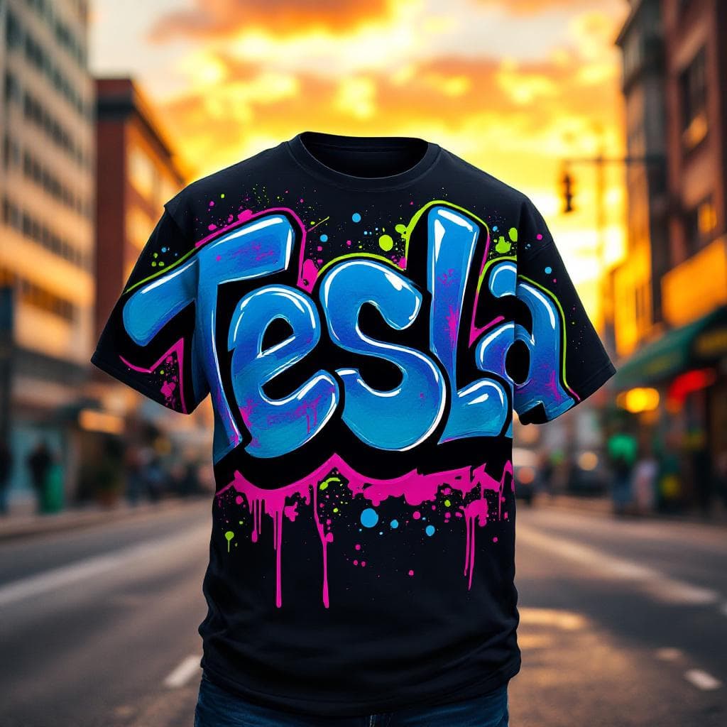 bubble art: Tesla. Witness the creative fusion of "Tesla" expressed through bubble artistry.