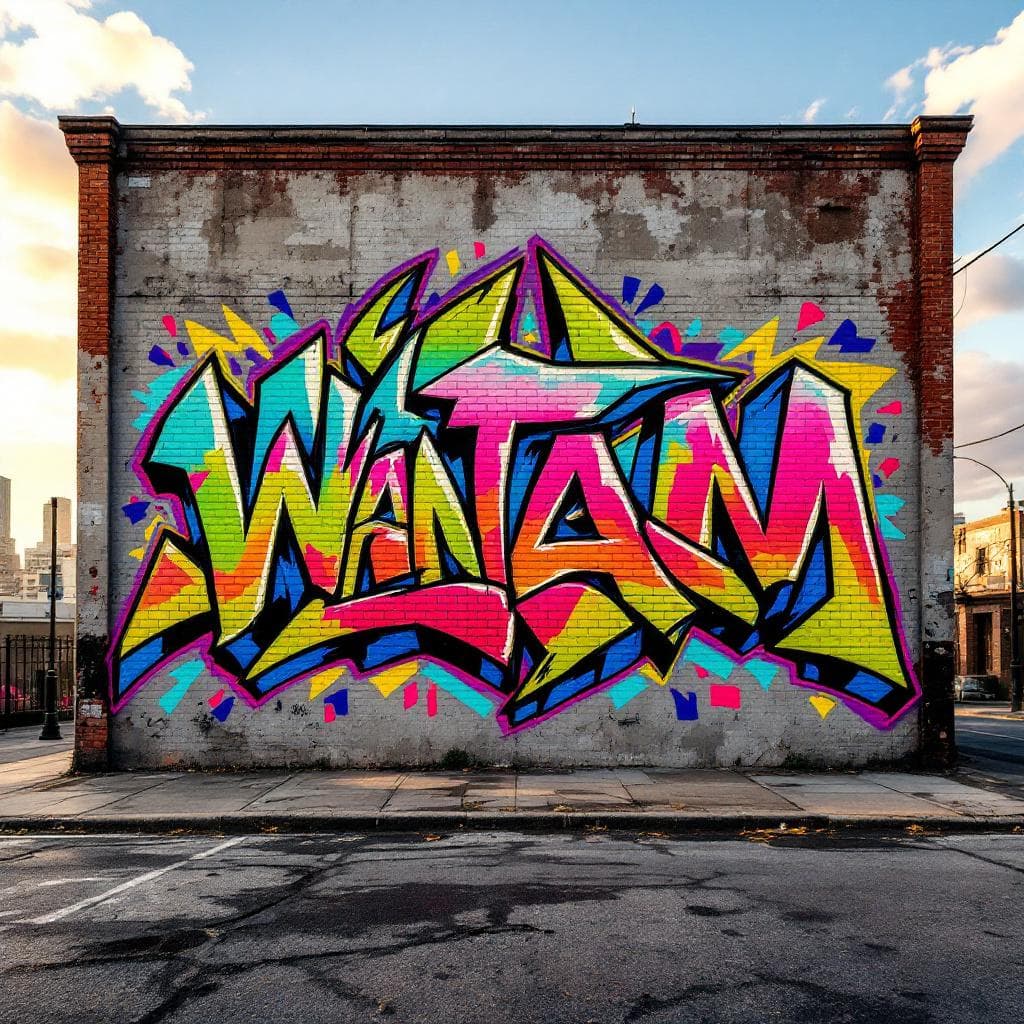 wildstyle art: wan tam. Witness the creative fusion of "wan tam" expressed through wildstyle artistry.